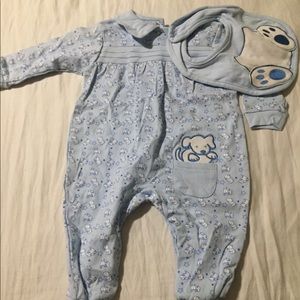NWT Blue Pjs with Bib